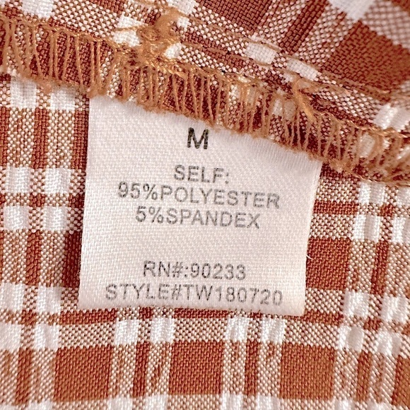 NWOT PacSun Lottie Moss Plaid Bustier Crop Top Brown and White Size Medium - Picture 5 of 9